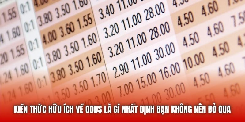 Kiến thức hữu ích về odds là gì nhất định bạn không nên bỏ qua 